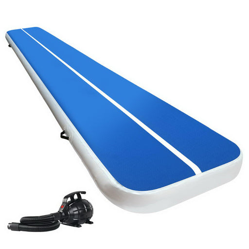 Everfit 5m Inflatable Blue Air Track Mat with Pump