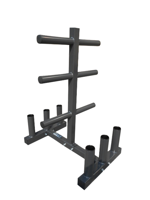 Heavy-duty Steel Olympic Weight Tree Bar Rack Holder Storage White Background