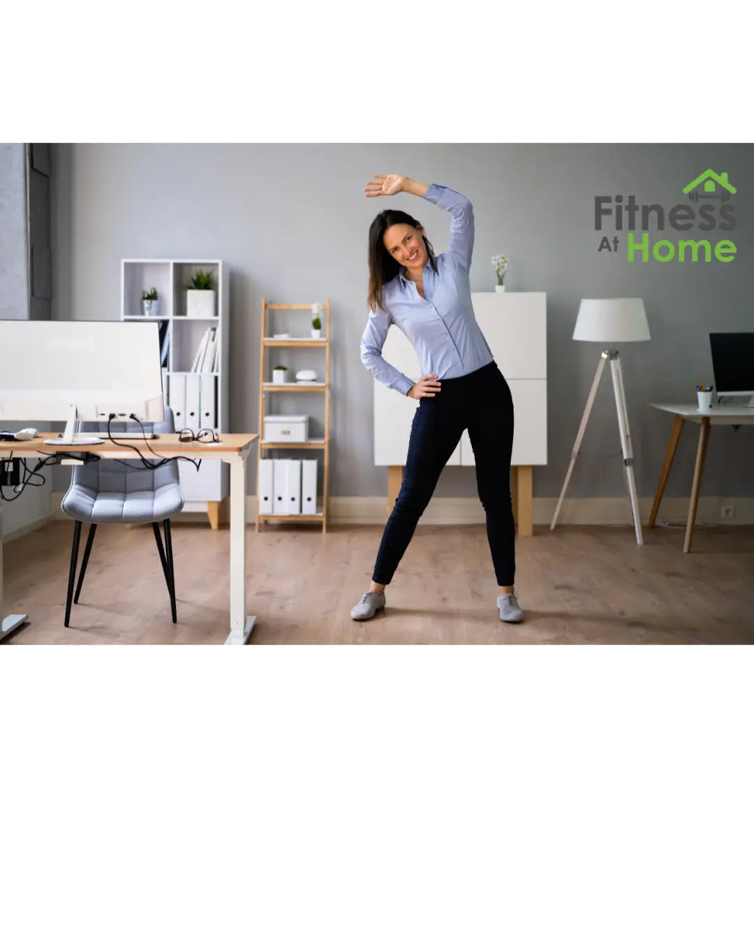 Office worker stretching