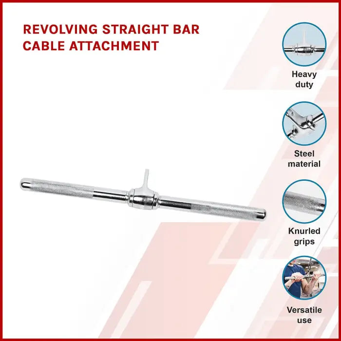 Revolving Straight Bar Knurled Cable Attachment