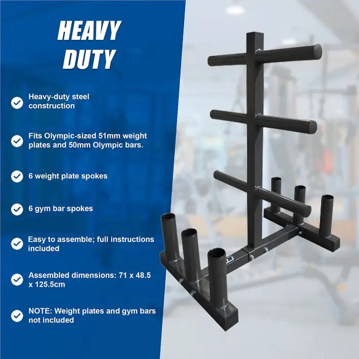 Heavy-duty Steel Olympic Weight Tree Bar Rack Holder Storage