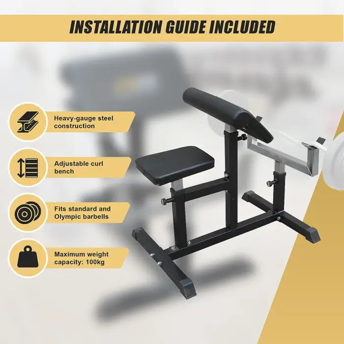 Seated Preacher Curl Bench