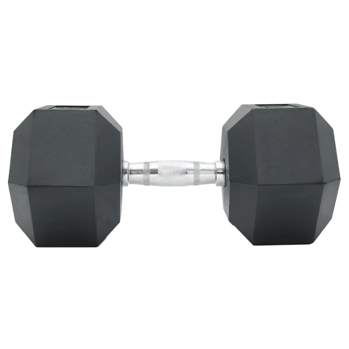 1 x 20kg Rubber Hex Dumbbell