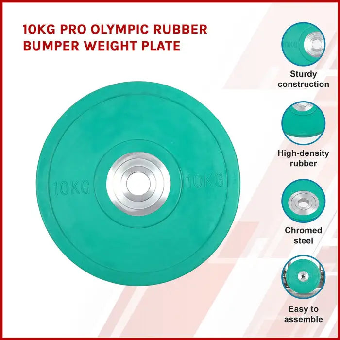 10kg PRO Olympic Rubber Bumper Plate