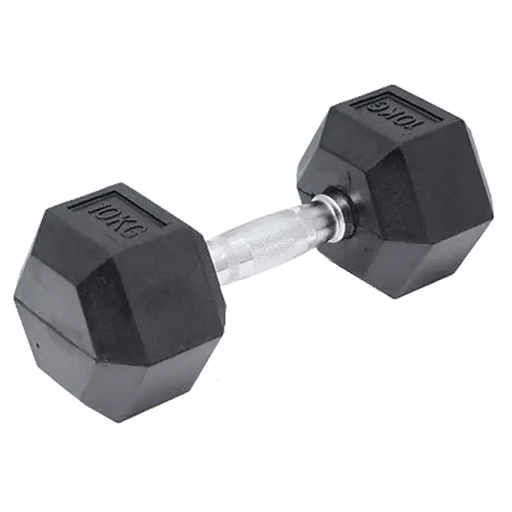 10kg Rubber Hex Dumbbell