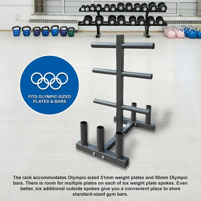 Heavy-duty Steel Olympic Weight Tree Bar Rack Holder Storage