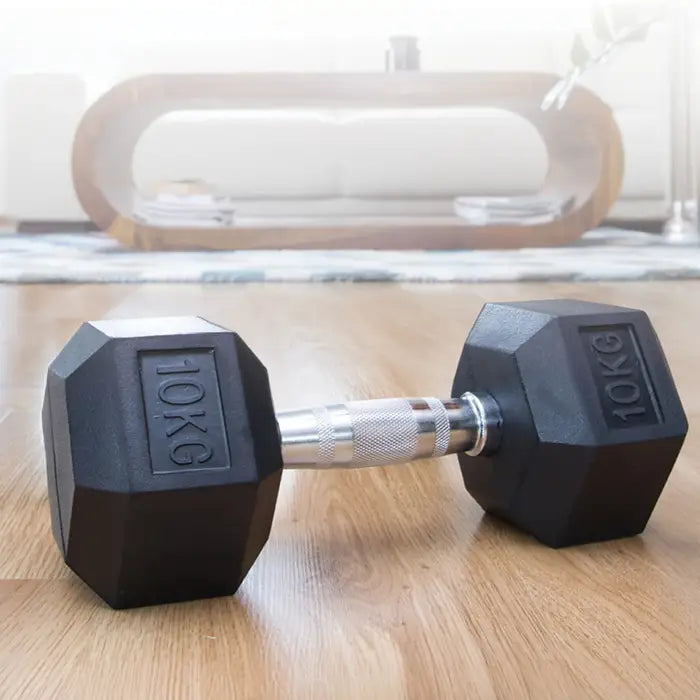 10kg Rubber Hex Dumbbell