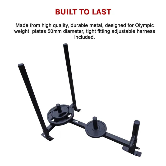 Portable Heavy Duty Gym Sled with Harness