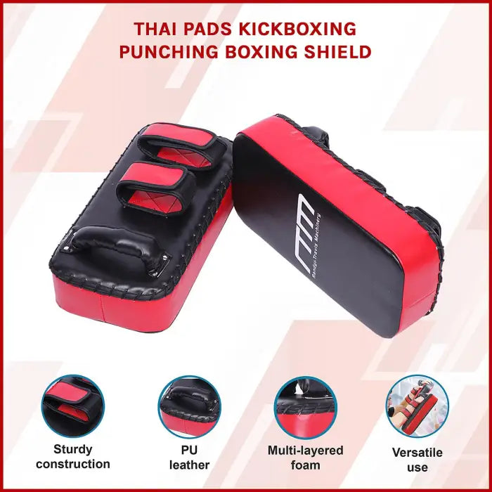 PU Leather Multi Layered Foam Thai Pads Shield for Kickboxing and Punching Boxing