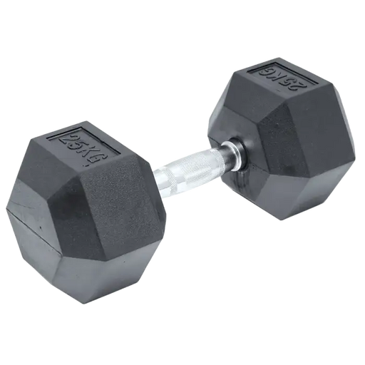 25kg Rubber Hex Fitness Dumbbell