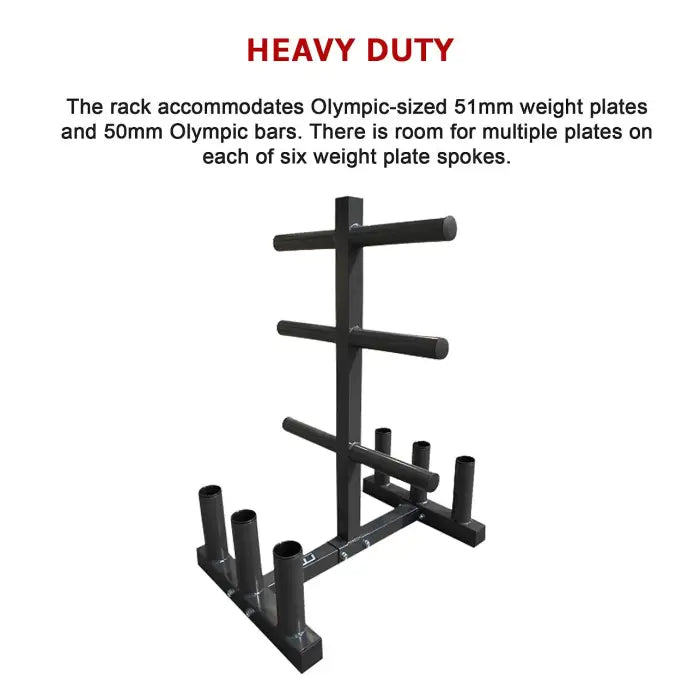 Heavy-duty Steel Olympic Weight Tree Bar Rack Holder Storage