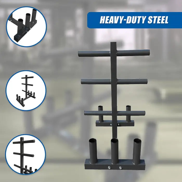 Heavy-duty Steel Olympic Weight Tree Bar Rack Holder Storage