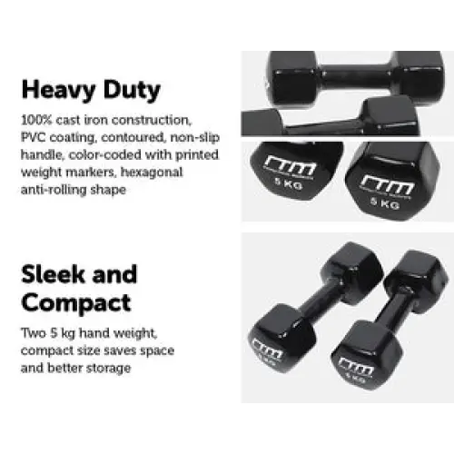 5kg Hexagonal Dumbbells