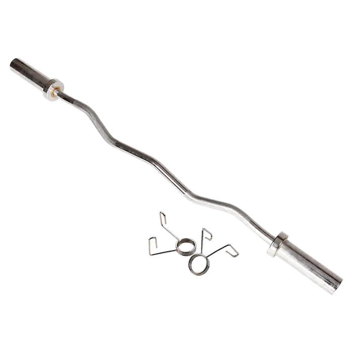 Chrome Olympic Curl Bar with Spring Collars