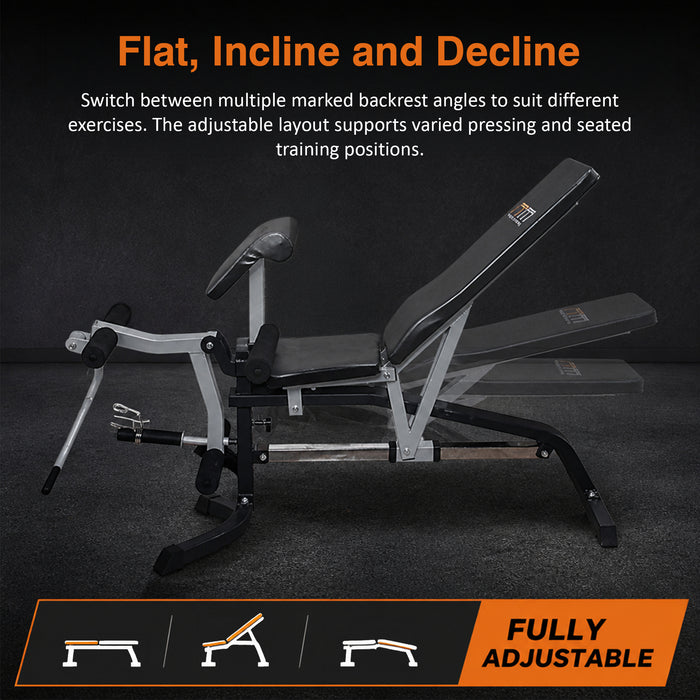 Fid Flat Incline Decline Bench Press w/ Leg Extension