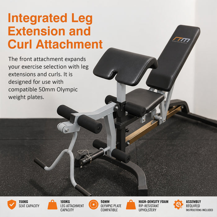 Fid Flat Incline Decline Bench Press w/ Leg Extension