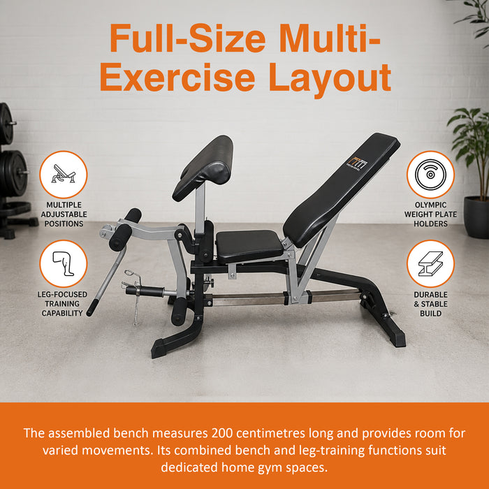 Fid Flat Incline Decline Bench Press w/ Leg Extension