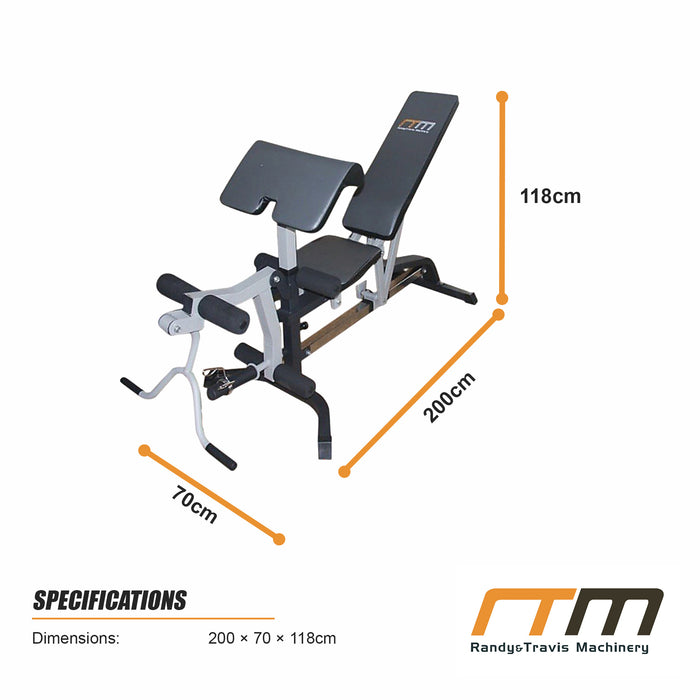 Fid Flat Incline Decline Bench Press w/ Leg Extension