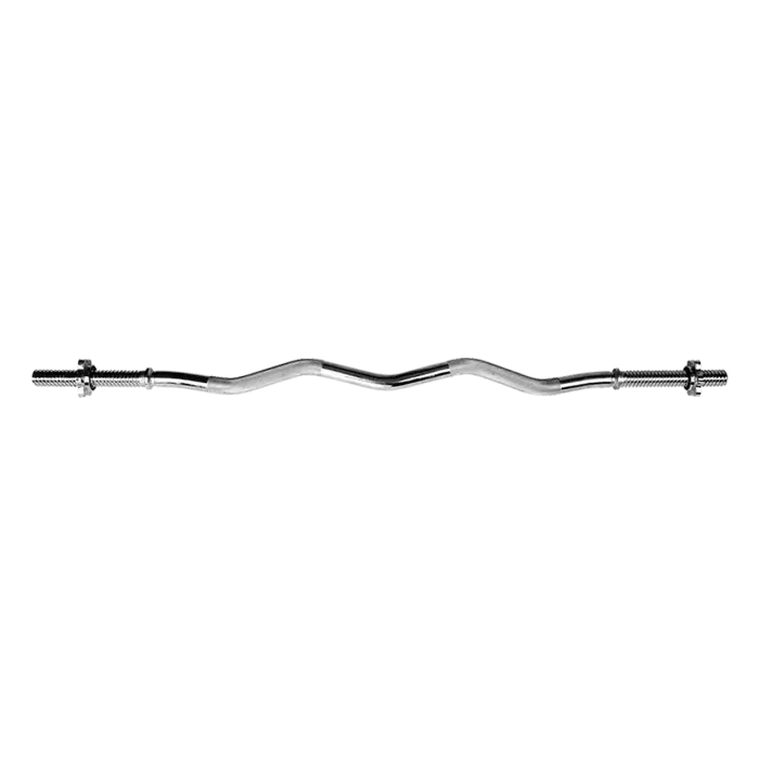 Solid Steel Curl Bar with Spinlock Collars