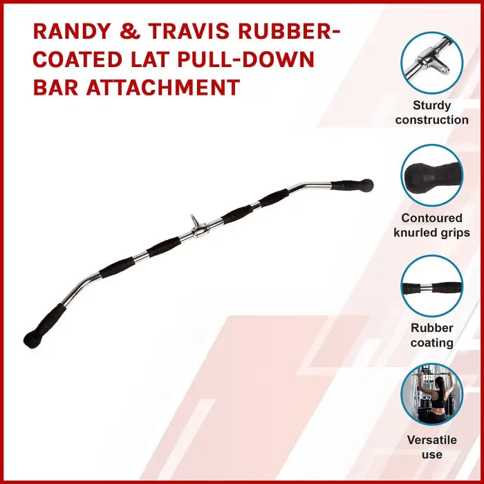 Rubber-Coated Lat Pull-Down Bar Attachment