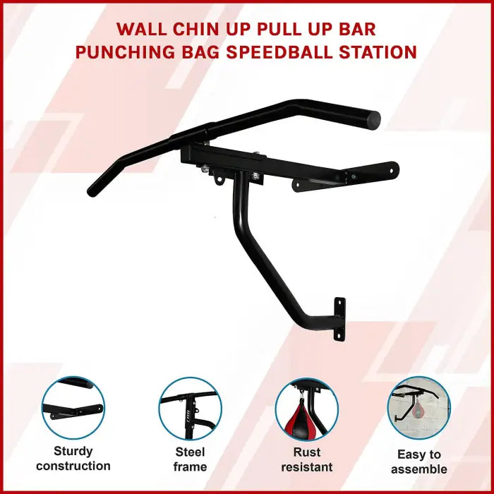 Wall Mounted Punching Bag Bracket, Speed Ball and Chin Up Bar