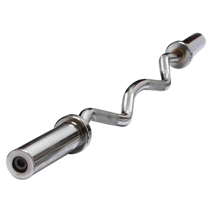 Chrome Olympic Curl Bar with Spring Collars