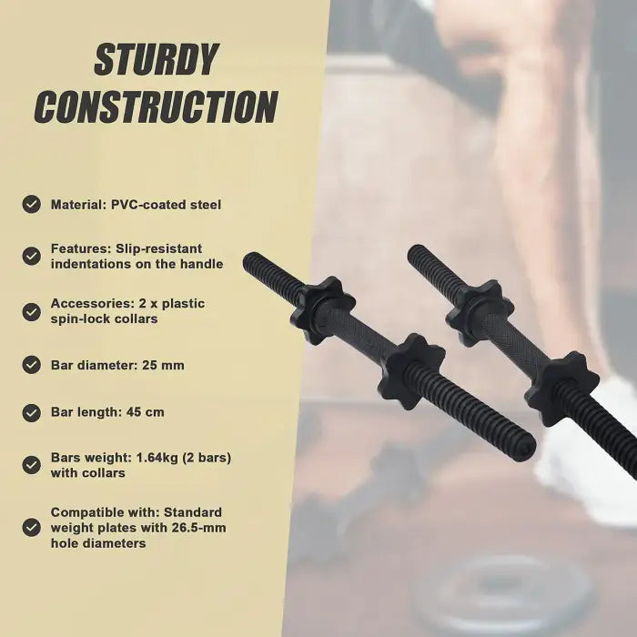 Randy & Travis Dumbbell Bar Handles Pair Set