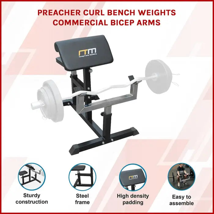 Seated Preacher Curl Bench