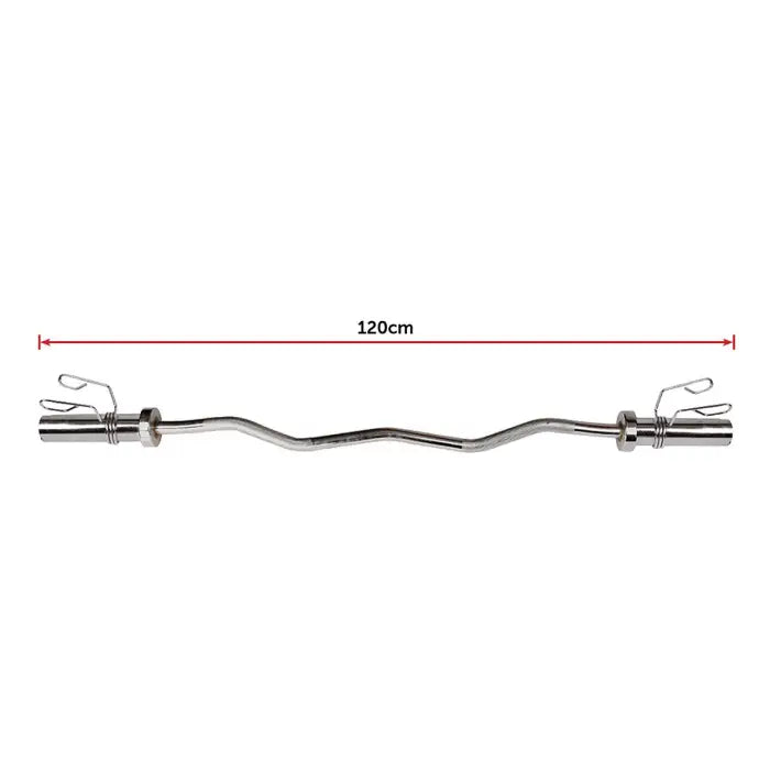 Chrome Olympic Curl Bar with Spring Collars