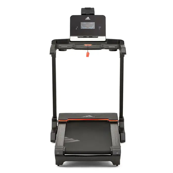 Treadmill with a digital display on a white background