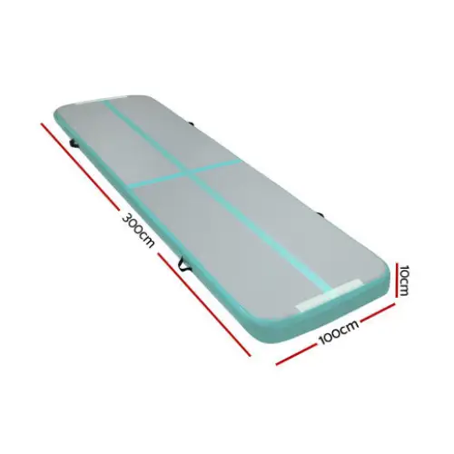 Inflatable Anti-Slip Air Track Mat in Mint and Grey