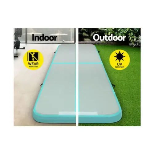 Inflatable Anti-Slip Air Track Mat in Mint and Grey