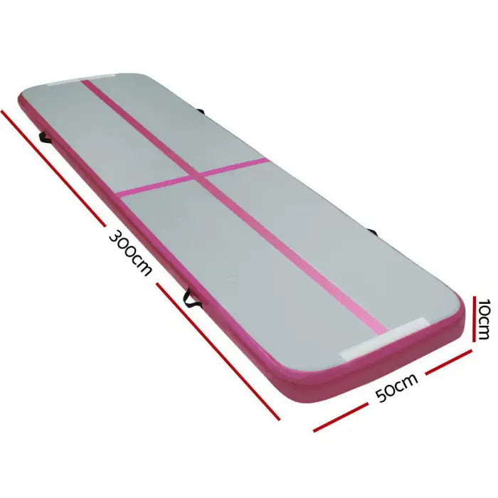 3m x 1m Inflatable Air Mat Track in Pink and Grey