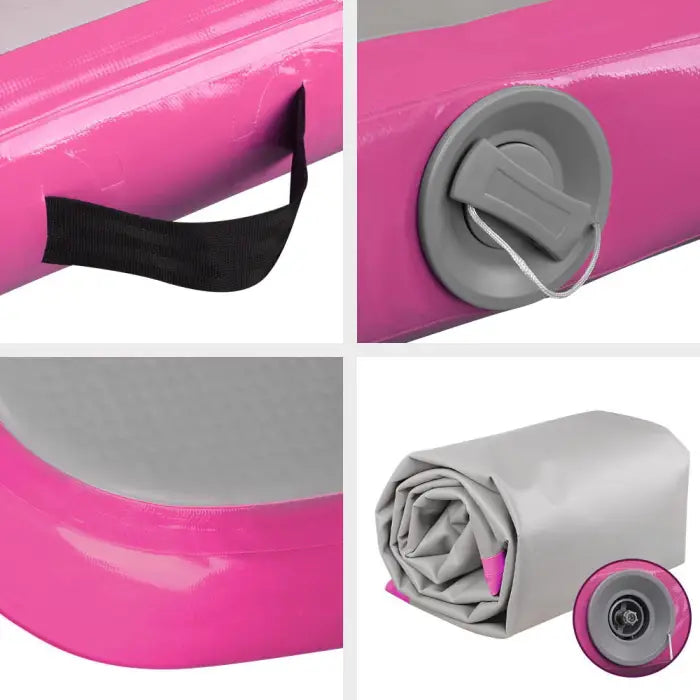 3m x 1m Inflatable Air Mat Track in Pink and Grey