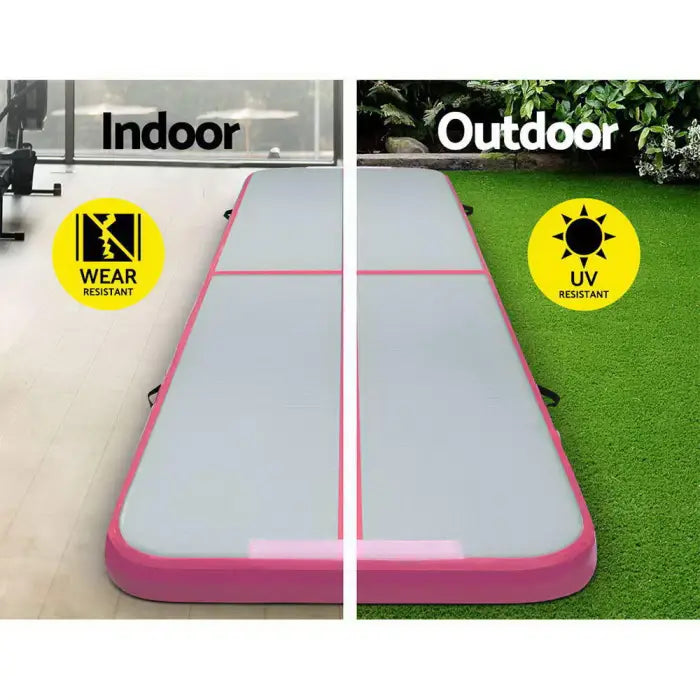 3m x 1m Inflatable Air Mat Track in Pink and Grey