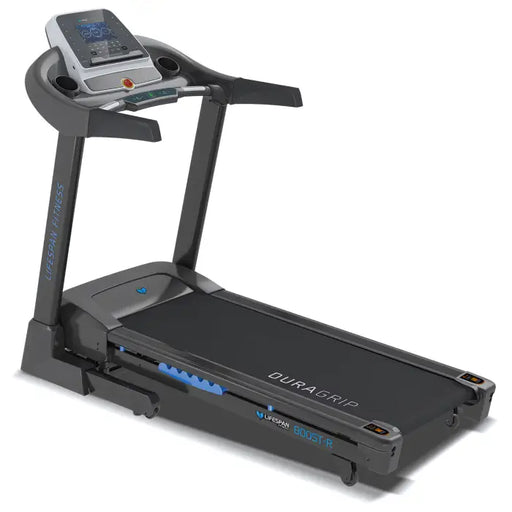 Boost R Folding treadmill with the incline flat with a white background