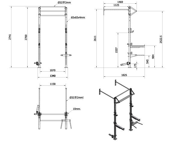 Morgan Sports V2 6 in 1 Assault Cross-Functional Fitness Wall And Free Standing Rack