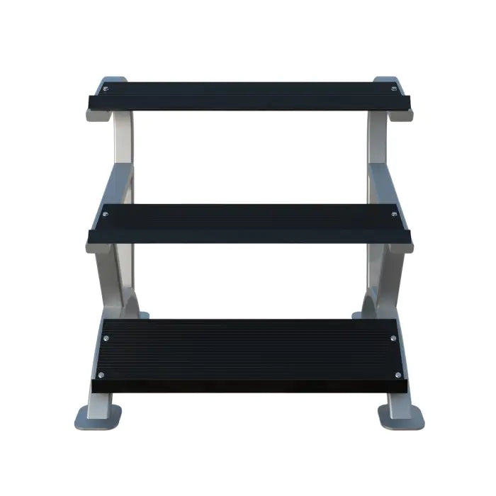 Morgan Sports 3-Tier Rubber Hex Dumbbell Storage Rack