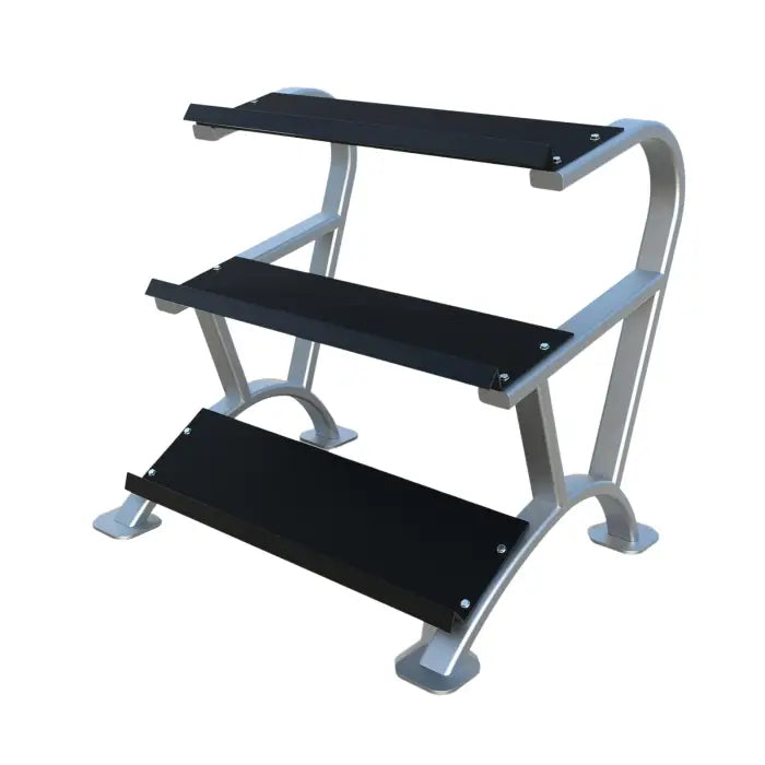 Morgan Sports 3-Tier Rubber Hex Dumbbell Storage Rack