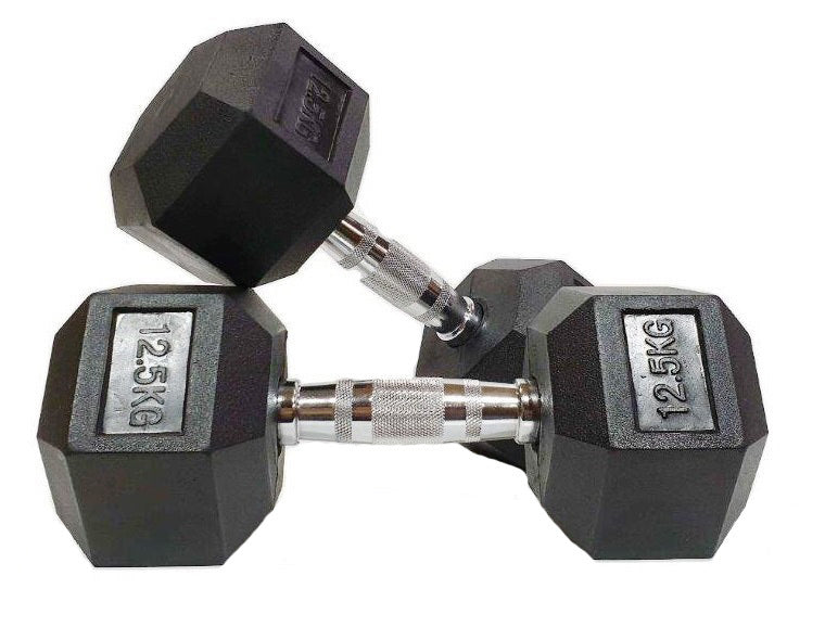 Morgan Rubber Hex Dumbbells- Pair (1 - 35kg)