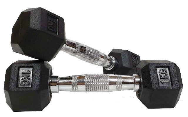 Morgan Rubber Hex Dumbbells- Pair (1 - 35kg)