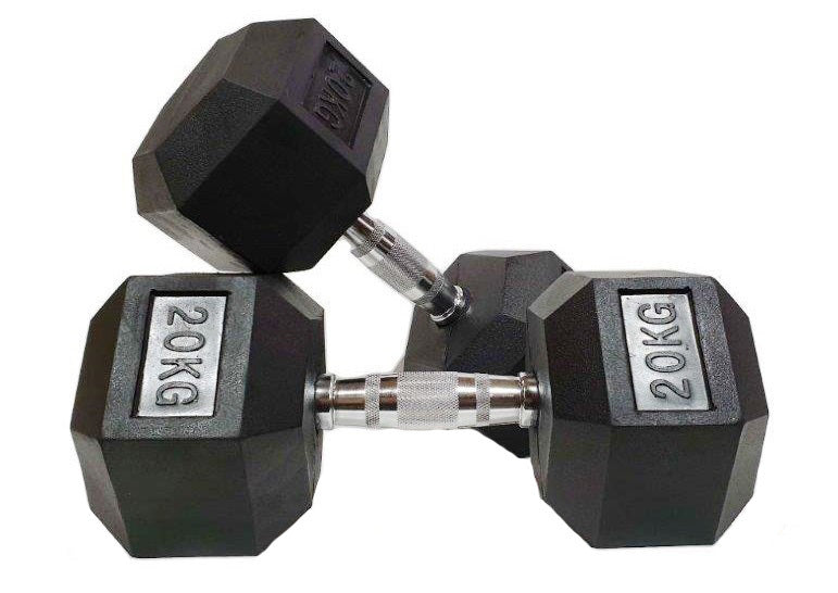 Morgan Rubber Hex Dumbbells- Pair (1 - 35kg)