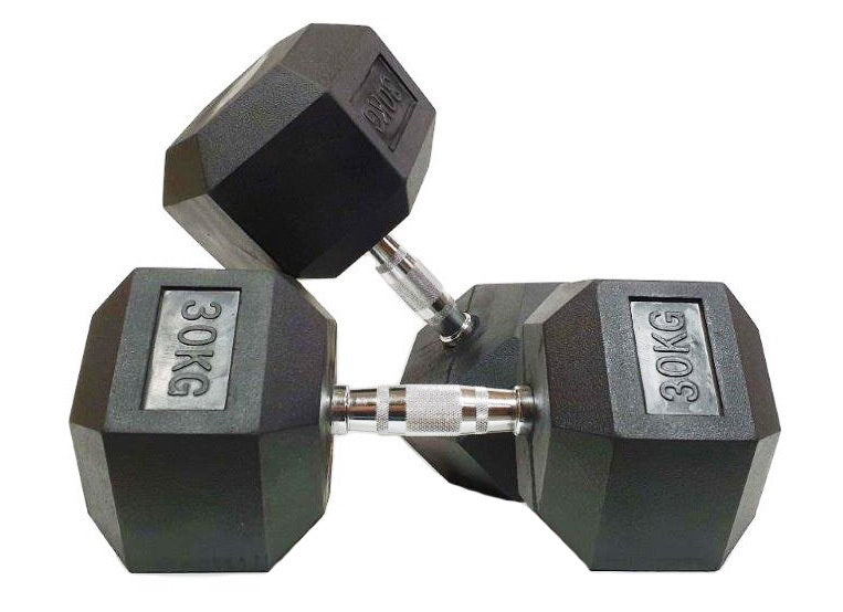 Morgan Rubber Hex Dumbbells- Pair (1 - 35kg)