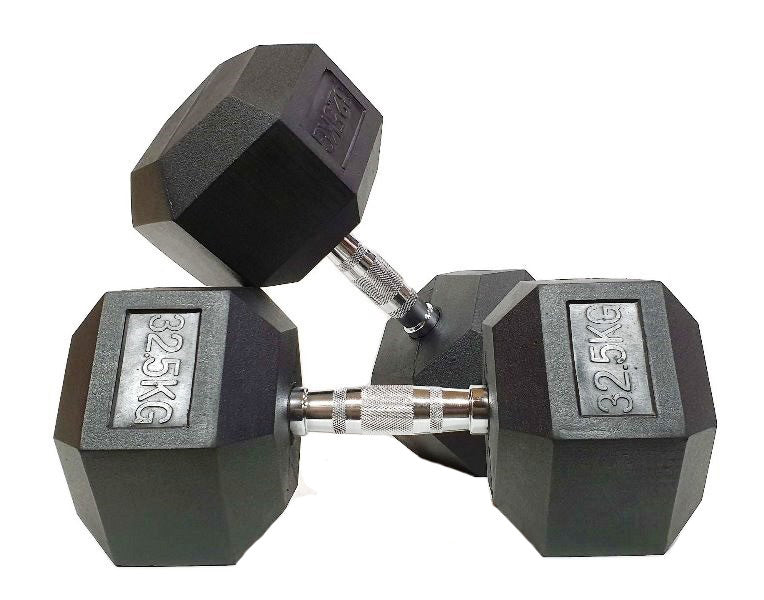 Morgan Rubber Hex Dumbbells- Pair (1 - 35kg)