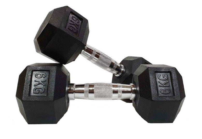Morgan Rubber Hex Dumbbells- Pair (1 - 35kg)
