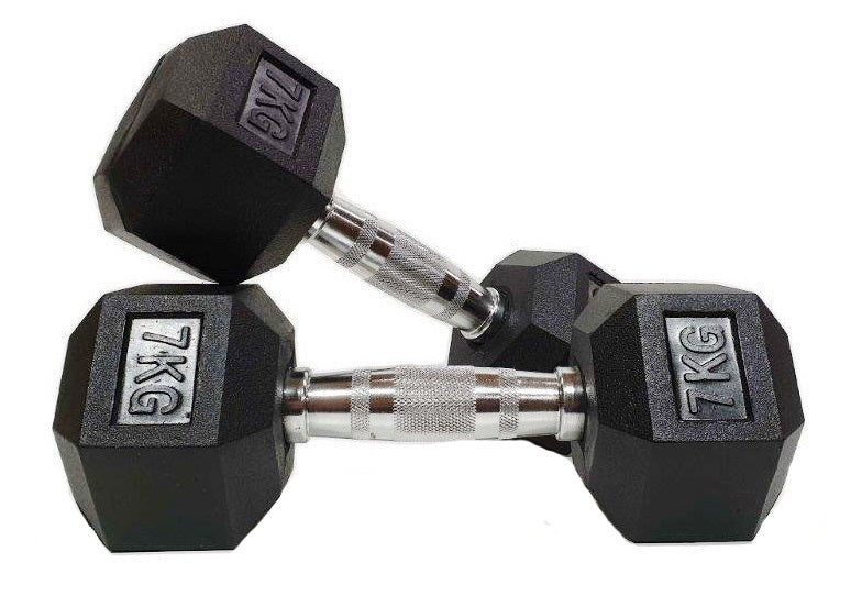 Morgan Rubber Hex Dumbbells- Pair (1 - 35kg)