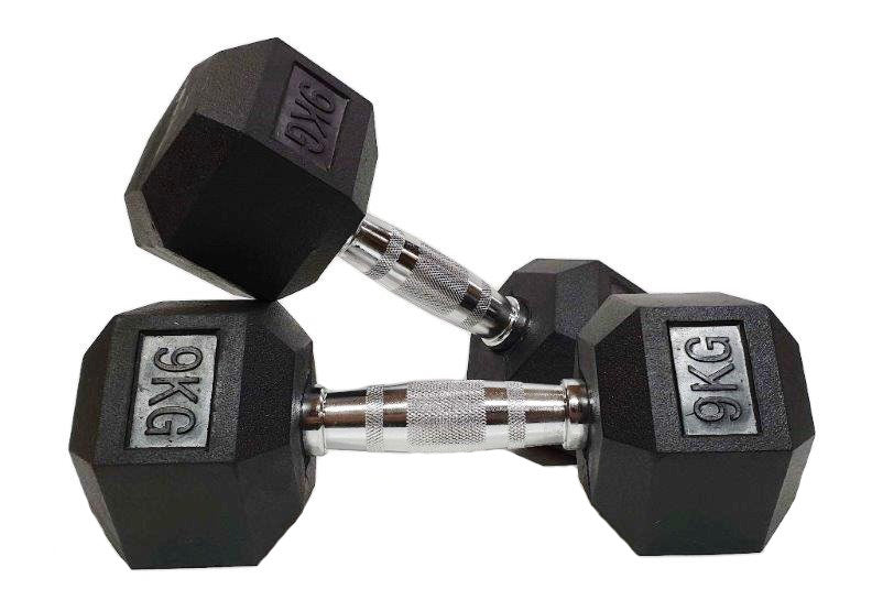 Morgan Rubber Hex Dumbbells- Pair (1 - 35kg)
