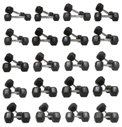 Morgan Rubber Hex Dumbbells- Pair (1 - 35kg)
