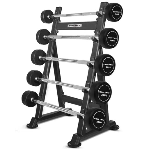 Lifespan Fitness 100kg Alpha Series Barbell Set with 5-tier Barbell Rack