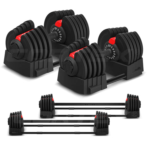 Lifespan Fitness Cortex Revolock 80kg Adjustable Dumbbells and Barbell Set